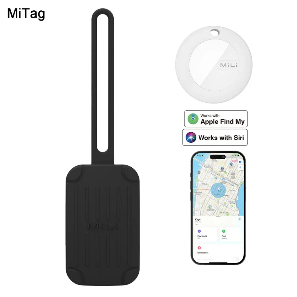 Mili MiTag Plus Item Finder With Luggage Tag - Black - Tashqila Mili MiTag Plus Item Finder With Luggage Tag - Black - Tashqila